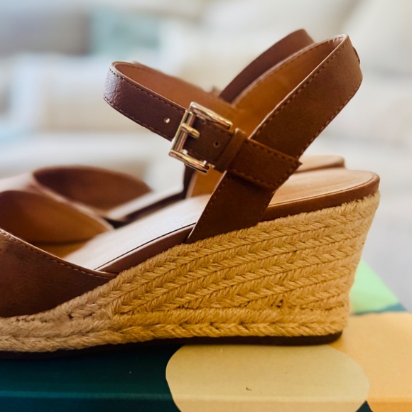 Tommy Hilfiger open toe wedge espadrilles, Caramel color - Picture 4 of 8